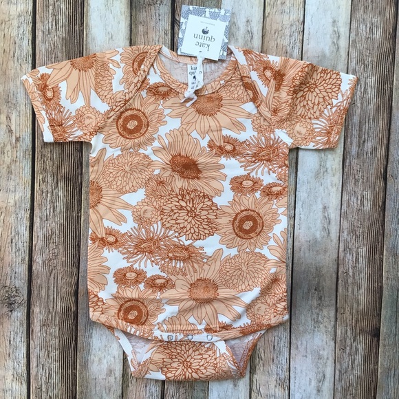 kate quinn One Pieces Nwt Kate Quinn Orange Sunflower Bodysuit